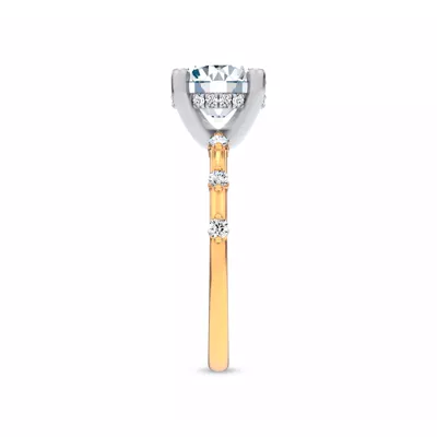 Starlight Spaced Hidden Halo Engagement Ring