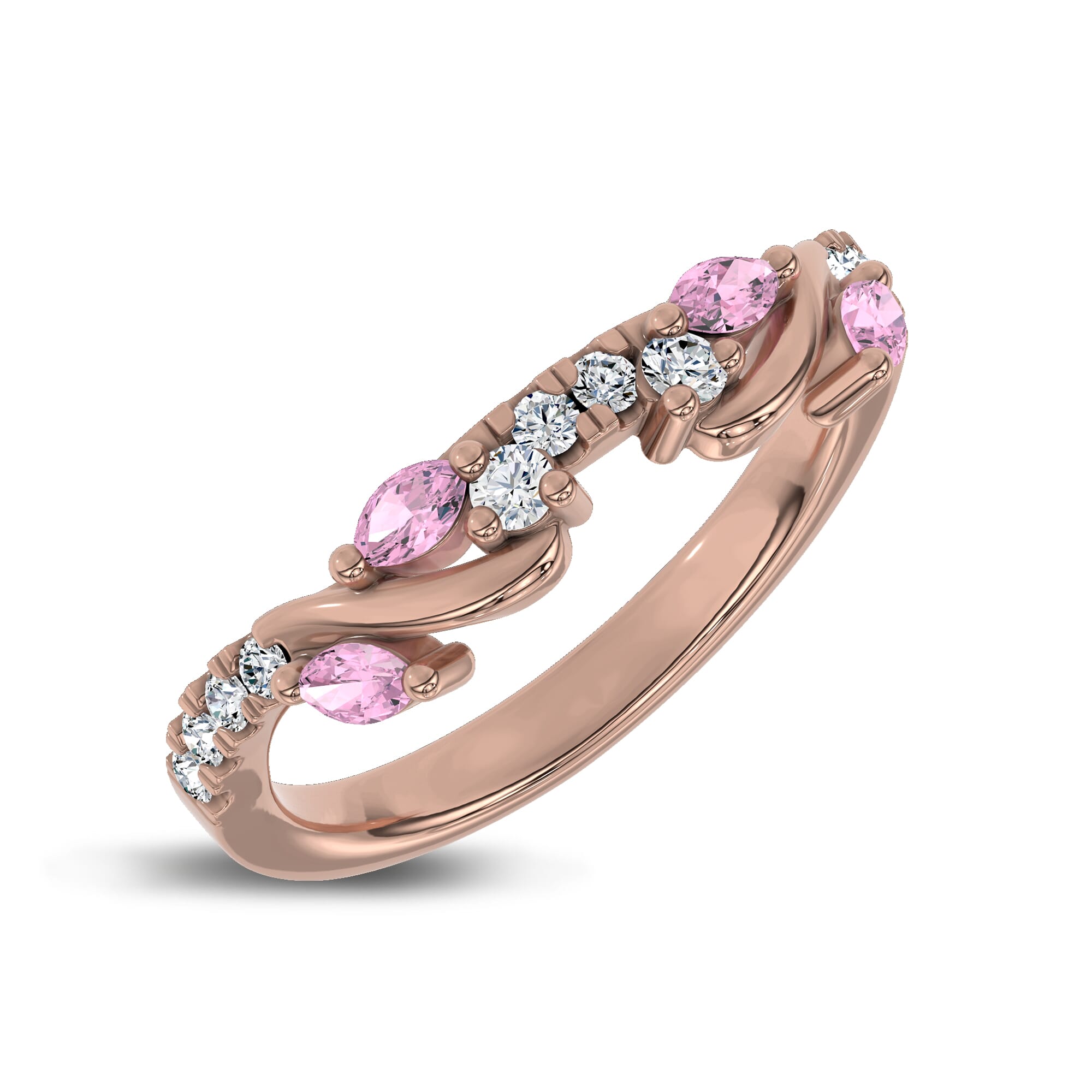 Hayden Lab Pink Sapphire And Diamond Band