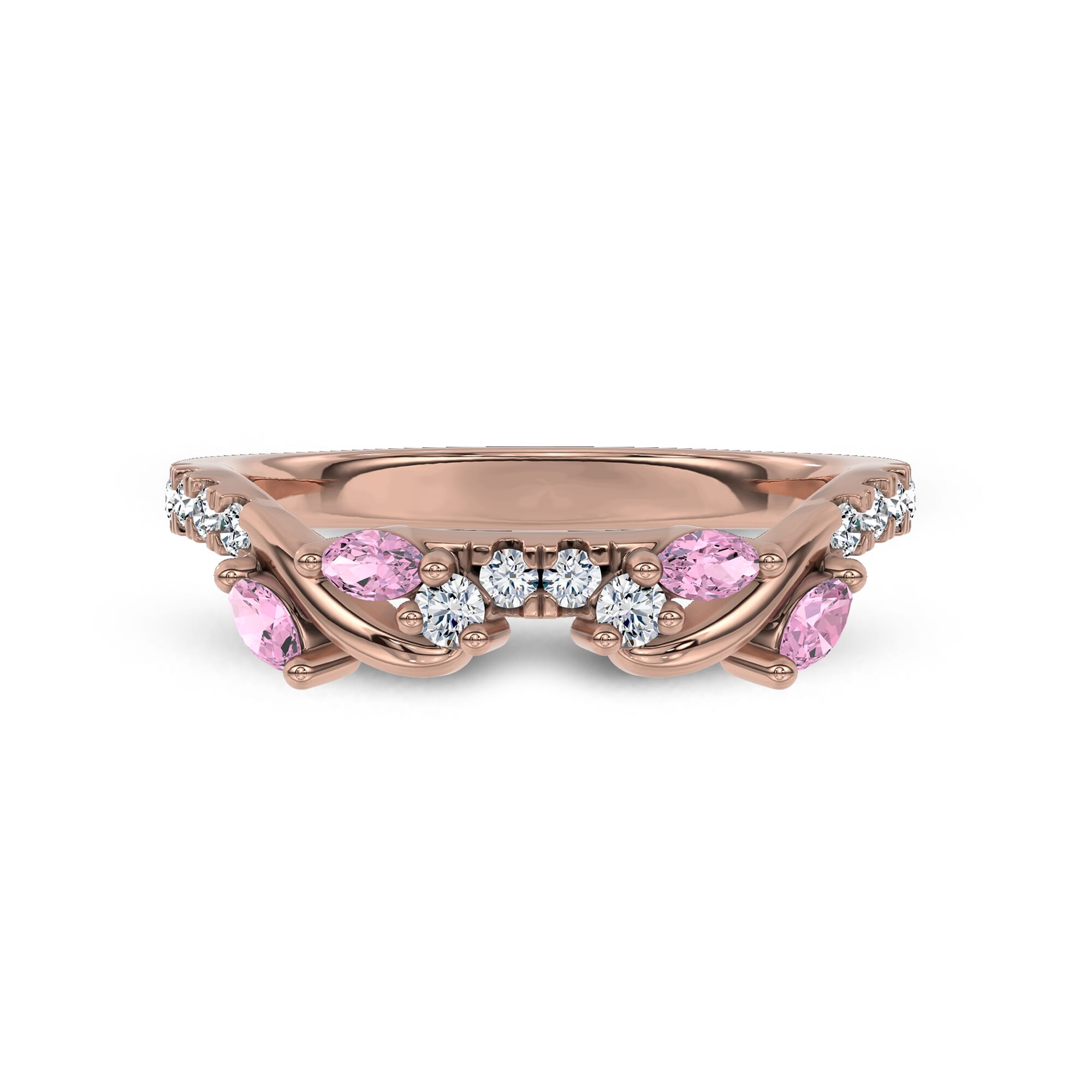 Hayden Lab Pink Sapphire And Diamond Band
