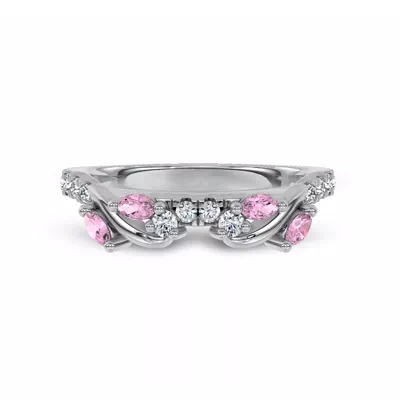 Hayden Lab Pink Sapphire And Diamond Band