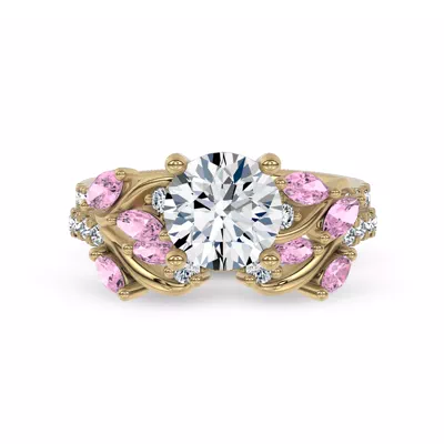 Hayden Lab Pink Sapphire And Diamond Band