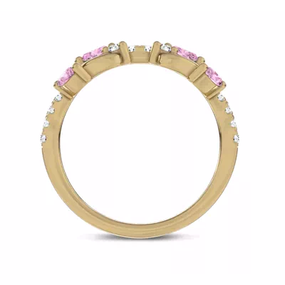 Hayden Lab Pink Sapphire And Diamond Band