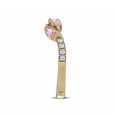 Hayden Lab Pink Sapphire And Diamond Band