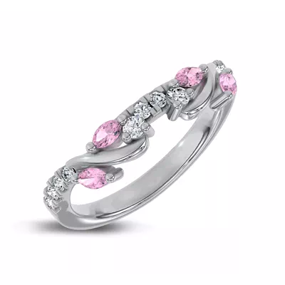 Hayden Lab Pink Sapphire And Diamond Band