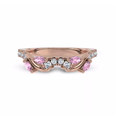 Hayden Lab Pink Sapphire And Diamond Band