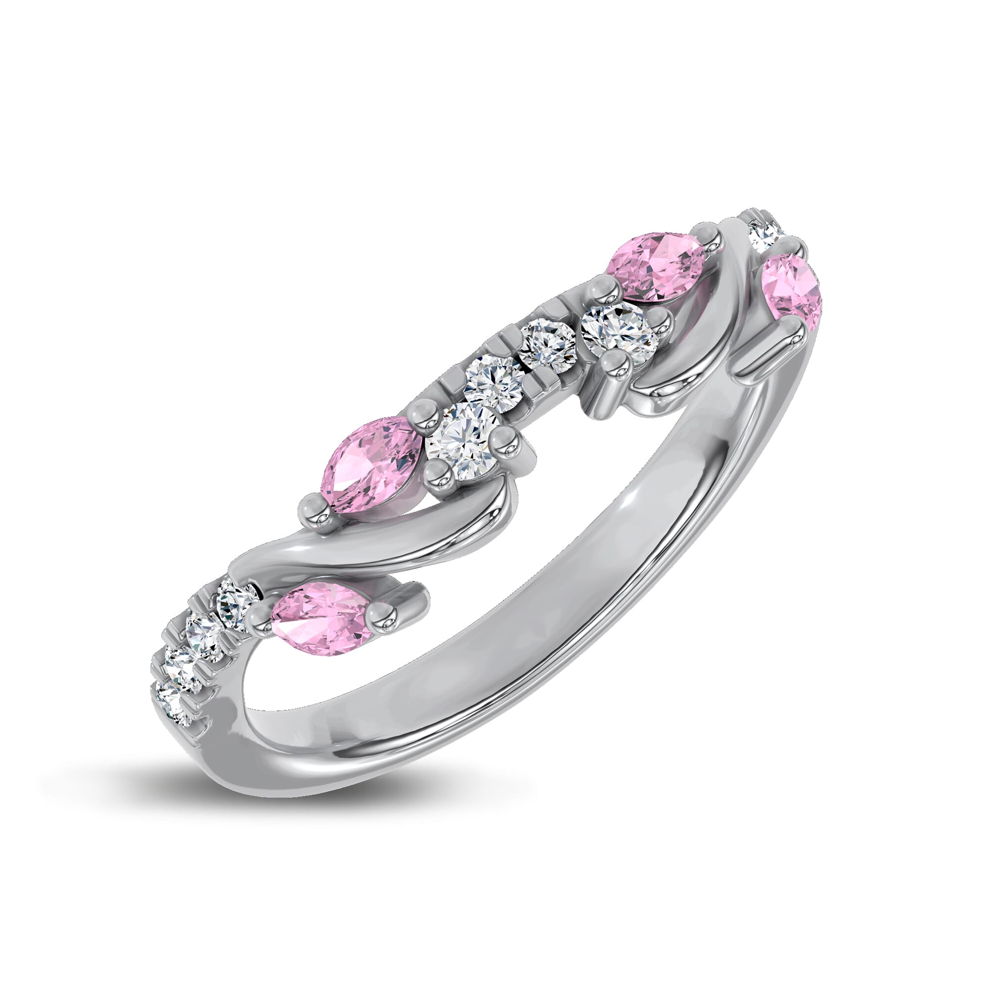 Hayden Lab Pink Sapphire And Diamond Band