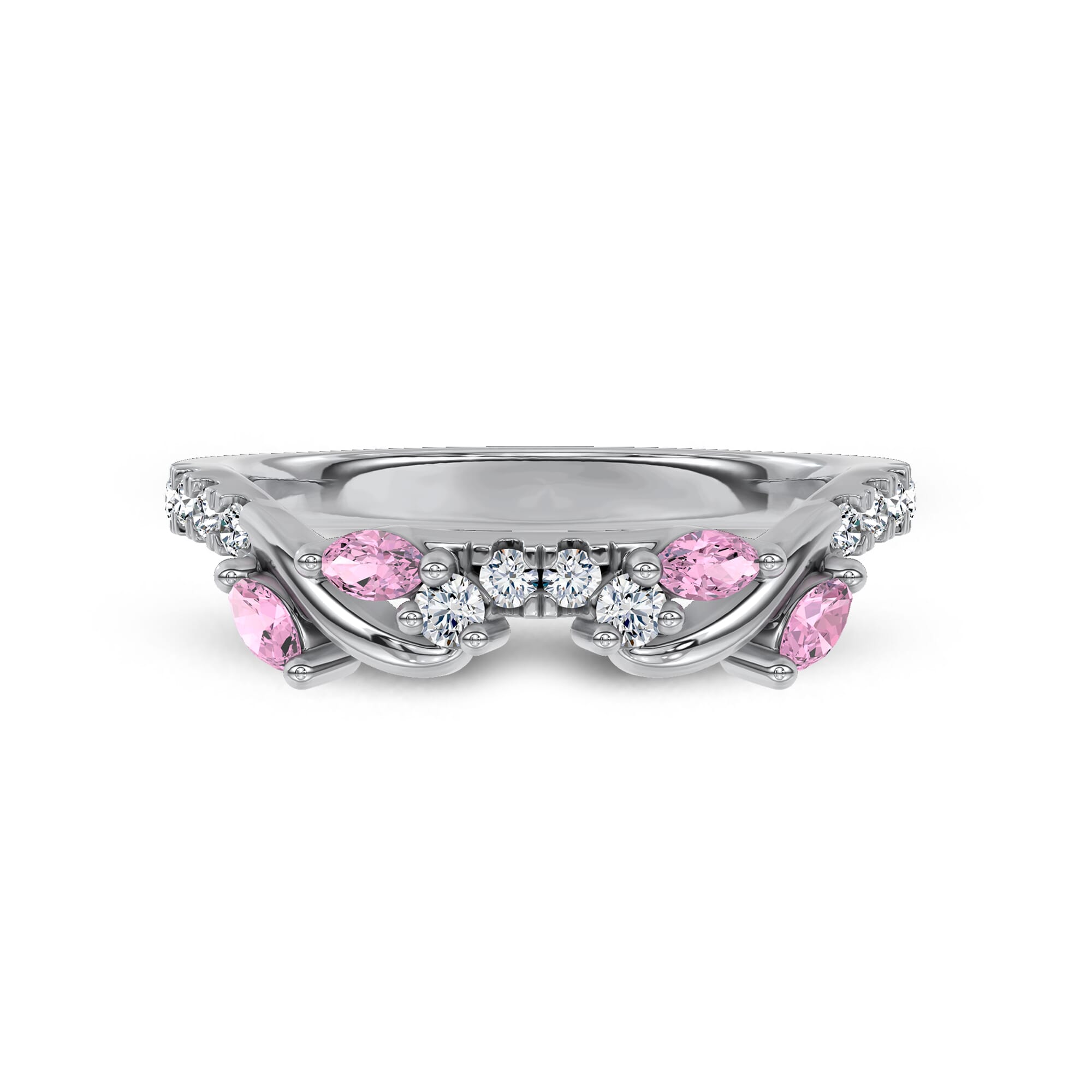 Hayden Lab Pink Sapphire And Diamond Band