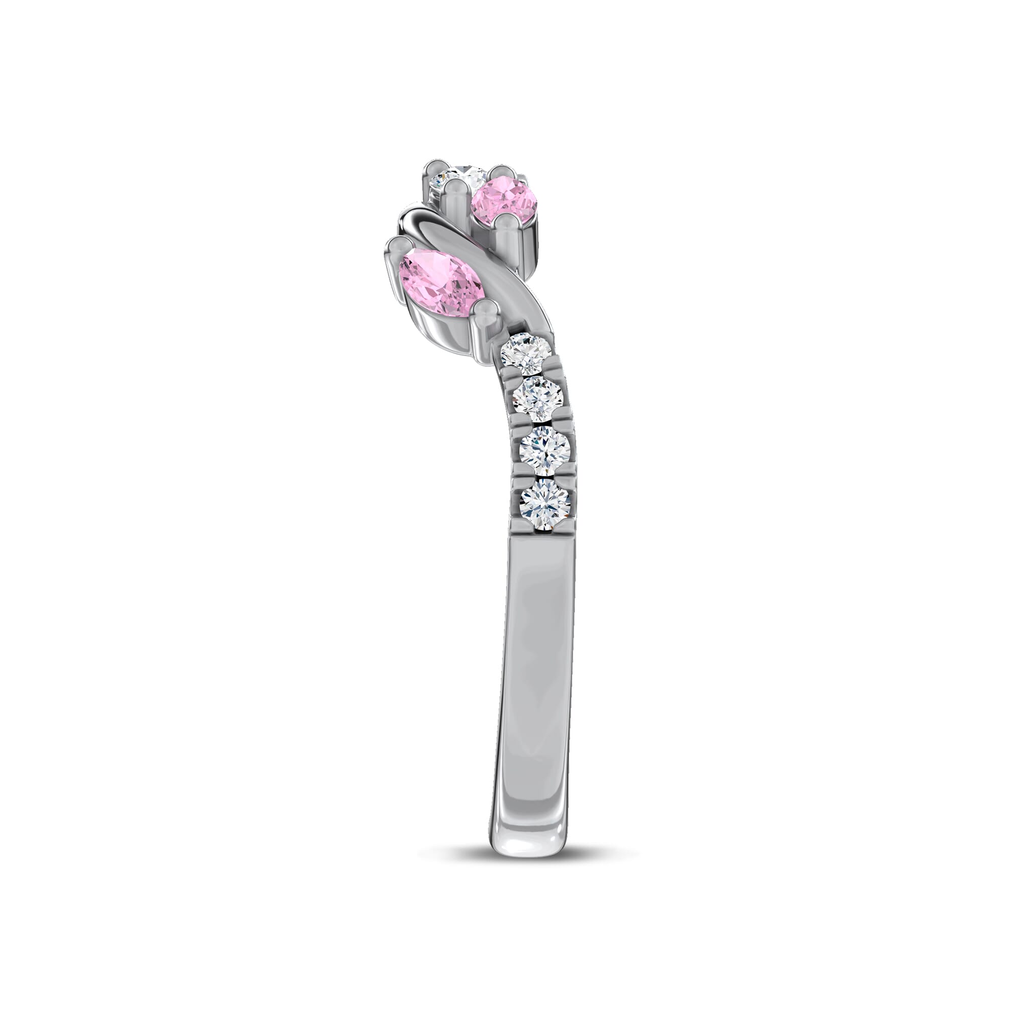 Hayden Lab Pink Sapphire And Diamond Band