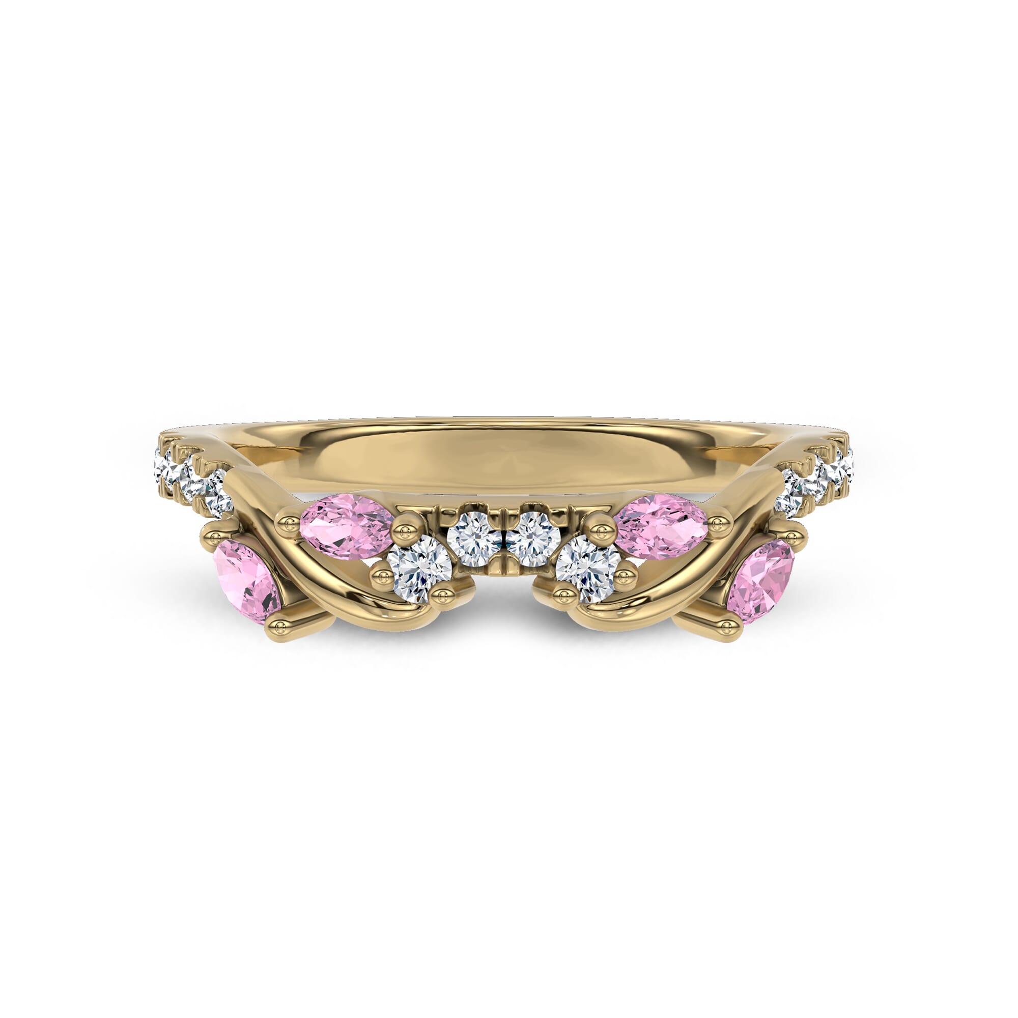 Hayden Lab Pink Sapphire And Diamond Band