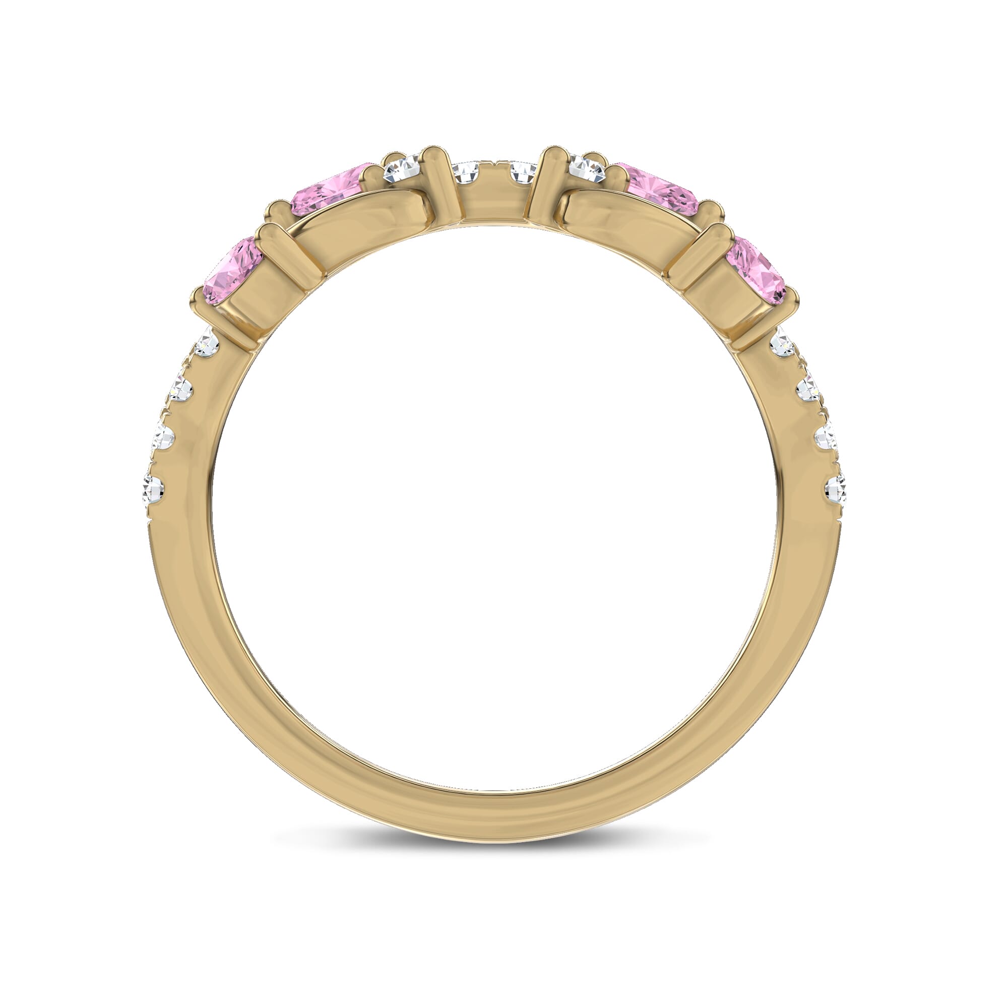 Hayden Lab Pink Sapphire And Diamond Band
