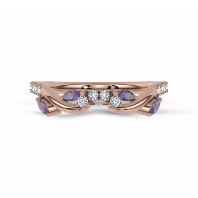 Hayden Amethyst And Lab Diamond Band