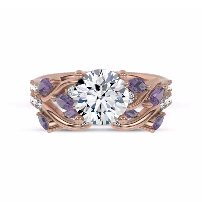 Hayden Amethyst And Lab Diamond Band