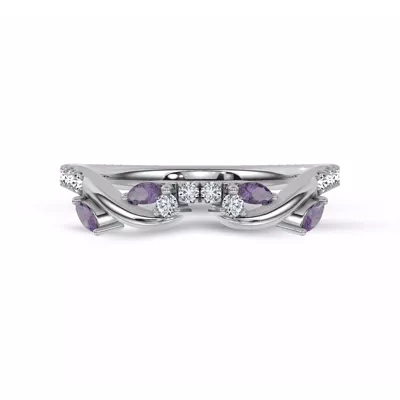Hayden Amethyst And Lab Diamond Band