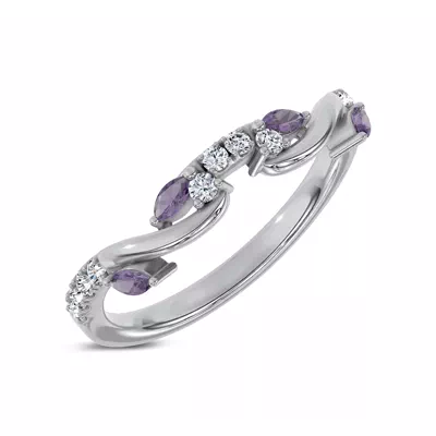 Hayden Amethyst And Lab Diamond Band