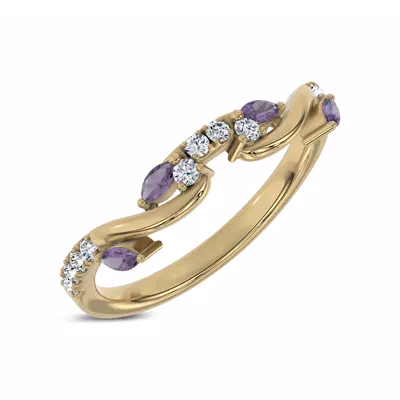 Hayden Amethyst And Diamond Band