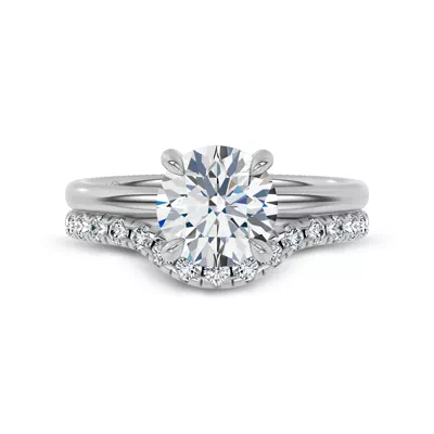 Reflection Curved Pavé Lab Diamond Band by Christian Siriano