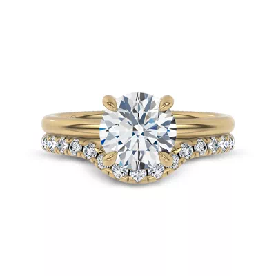 Reflection Curved Pavé Lab Diamond Band by Christian Siriano