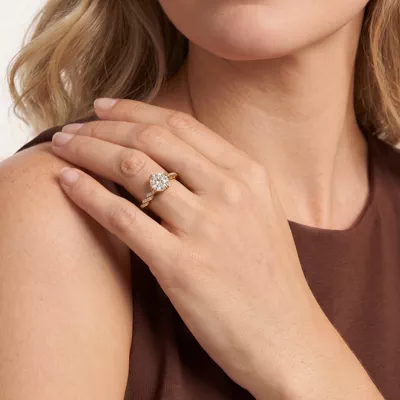 Pirouette Pavé Lab Engagement Ring by Christian Siriano