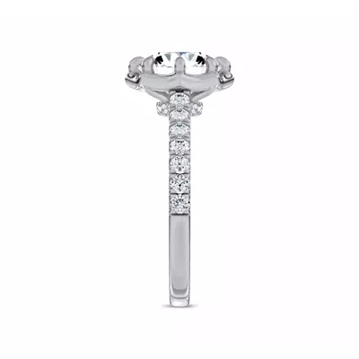Octave Scalloped Pavé Lab Engagement Ring by Christian Siriano