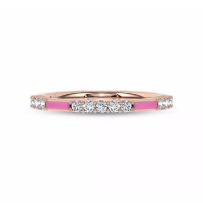 Rosavé Pink Ceramic Lab Diamond Band by Christian Siriano