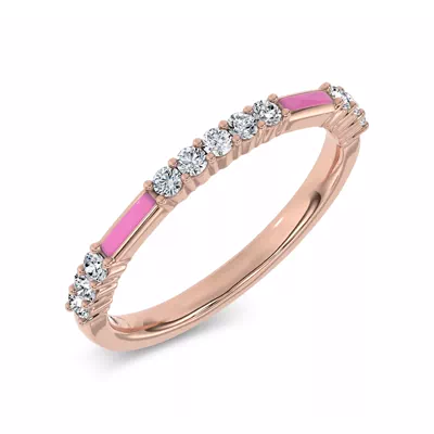 Rosavé Pink Ceramic Lab Diamond Band by Christian Siriano