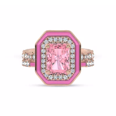 Rosavé Pink Ceramic Lab Diamond Band by Christian Siriano