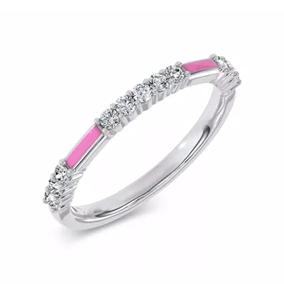 Rosavé Pink Ceramic Lab Diamond Band by Christian Siriano