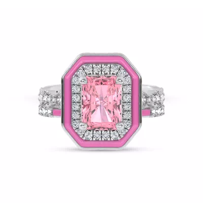 Rosavé Pink Ceramic Lab Diamond Band by Christian Siriano