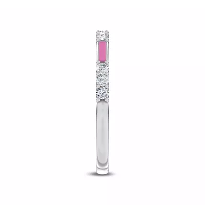 Rosavé Pink Ceramic Lab Diamond Band by Christian Siriano
