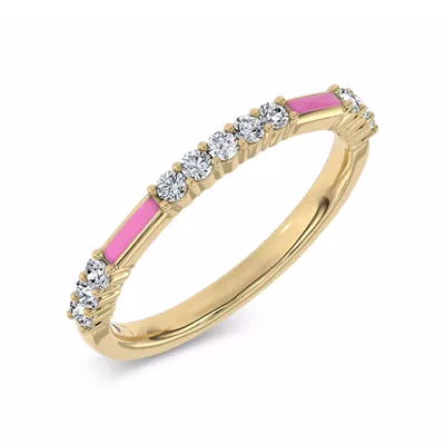 Rosavé Pink Ceramic Lab Diamond Band by Christian Siriano
