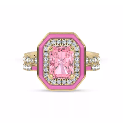 Rosavé Pink Ceramic Lab Diamond Band by Christian Siriano