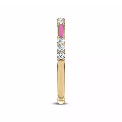 Rosavé Pink Ceramic Lab Diamond Band by Christian Siriano
