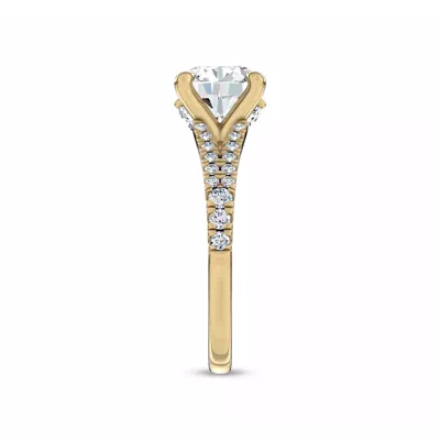 Lumea Split Shank Pavé Lab Engagement Ring by Christian Siriano