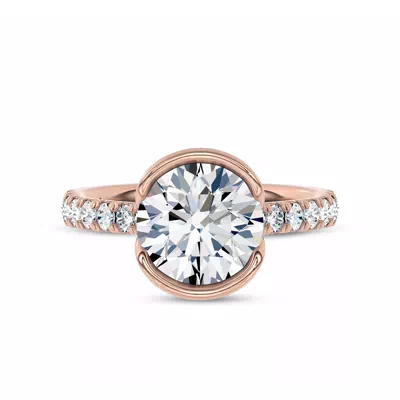 Duet Bezel Lab Engagement Ring by Christian Siriano