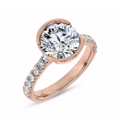 Duet Bezel Engagement Ring by Christian Siriano