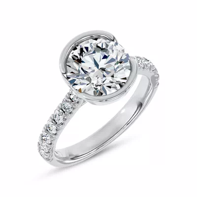 Duet Bezel Lab Engagement Ring by Christian Siriano