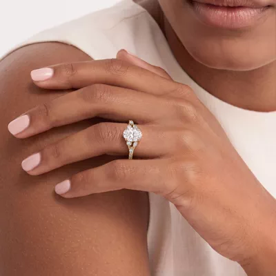 Poise Pavé Lab Engagement Ring by Christian Siriano