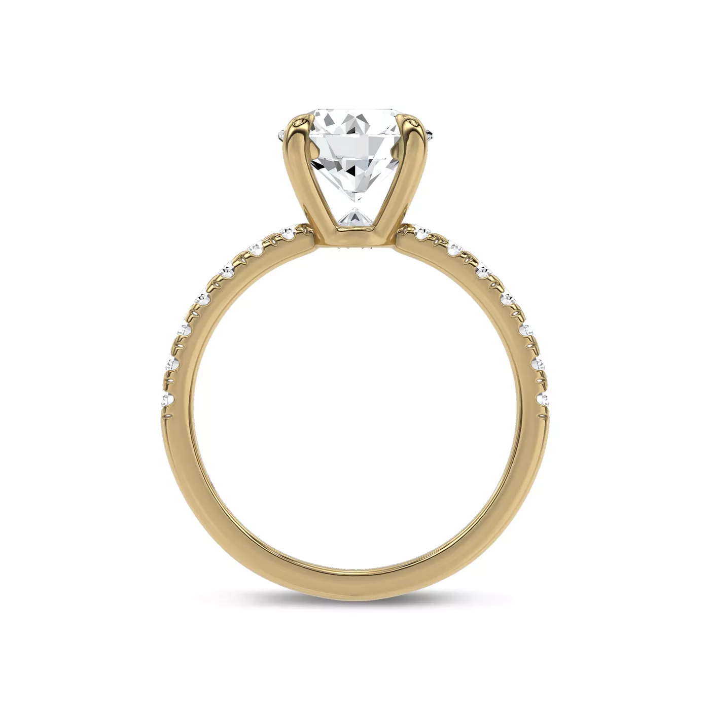 Reflection Pavé Lab Engagement Ring by Christian Siriano - 14K Yellow Gold