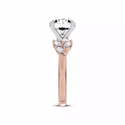 Seravine Leaf Accent Lab Engagement Ring