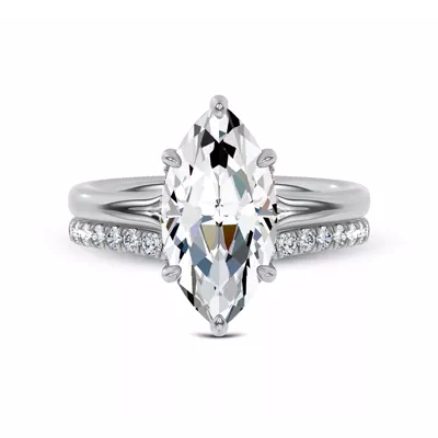 Marcelle Contoured Pavé Lab Diamond Wedding Band