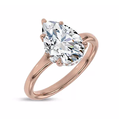 Marcelle Lab Diamond Accent Hidden Halo Engagement Ring