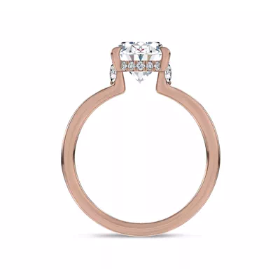 Marcelle Lab Diamond Accent Hidden Halo Engagement Ring
