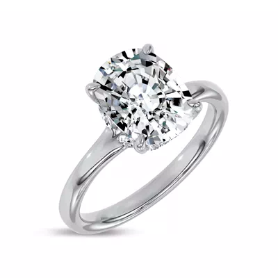 Marcelle Lab Diamond Accent Hidden Halo Engagement Ring