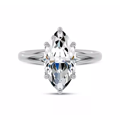 Marcelle Lab Diamond Accent Hidden Halo Engagement Ring