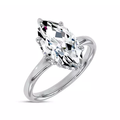 Marcelle Lab Diamond Accent Hidden Halo Engagement Ring