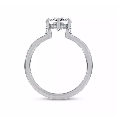 Marcelle Lab Diamond Accent Hidden Halo Engagement Ring