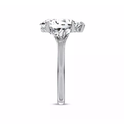 Marcelle Lab Diamond Accent Hidden Halo Engagement Ring
