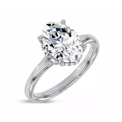 Marcelle Lab Diamond Accent Hidden Halo Engagement Ring