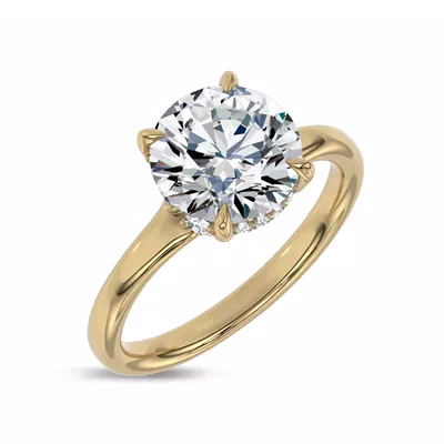 Marcelle Lab Diamond Accent Hidden Halo Engagement Ring