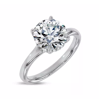 Marcelle Lab Diamond Accent Hidden Halo Engagement Ring